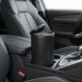 Compact car trash can with lid and leakproof liner