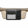 Premium leather visor organizer with card slots and document holder